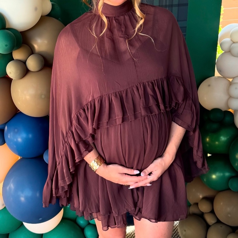 Brown mini dress